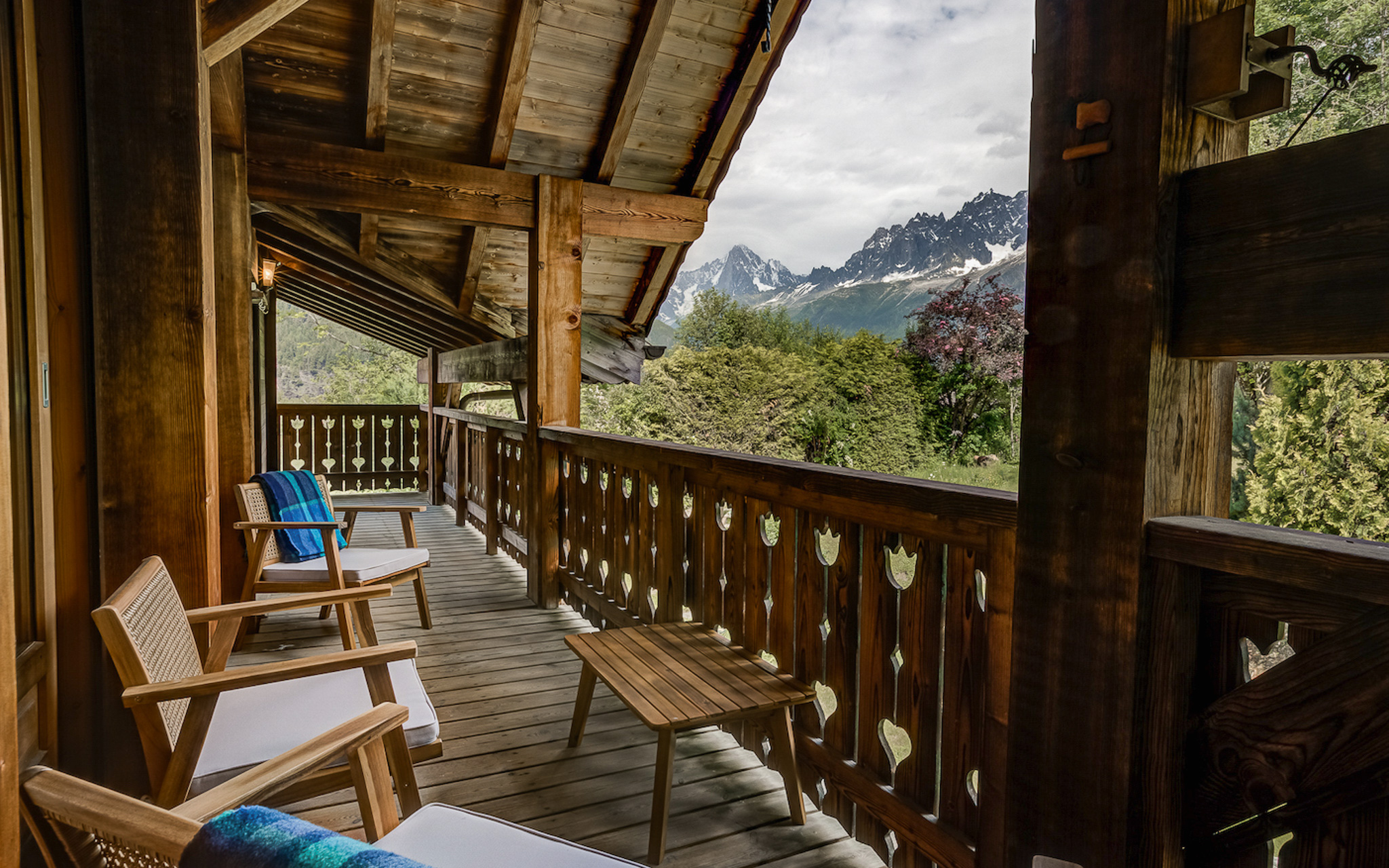 Balcony in Chamonix overlooking the Alps