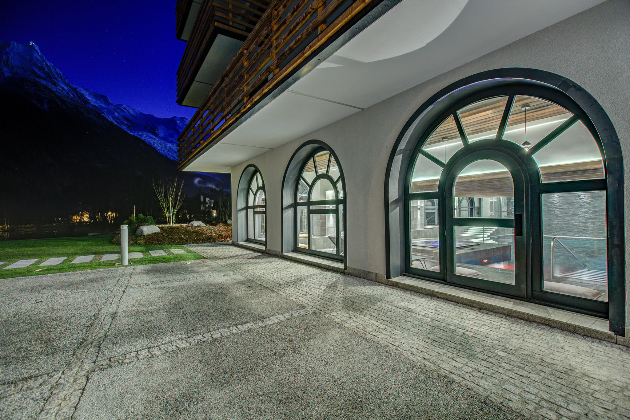 Chamonix Apartment at night