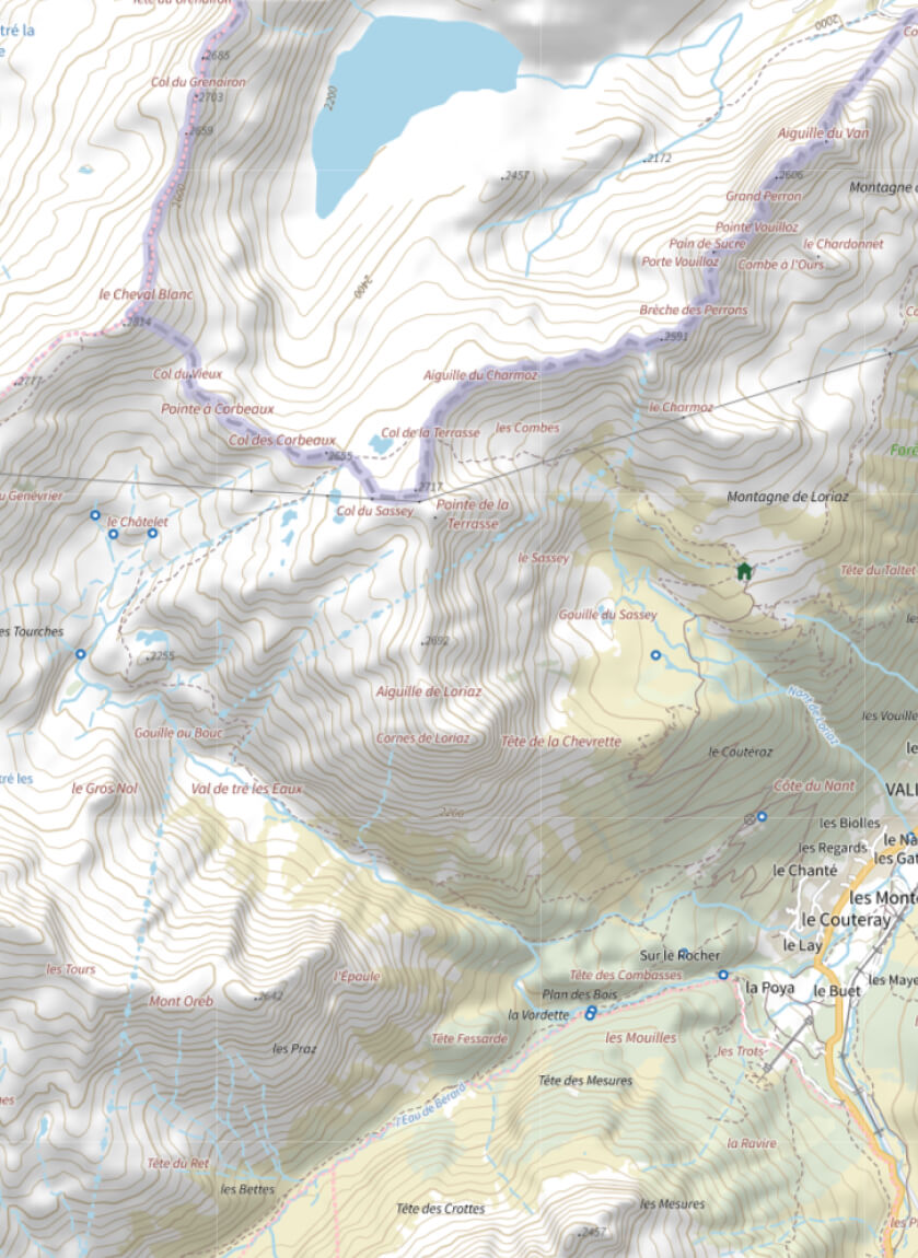 Map of Chamonix valley